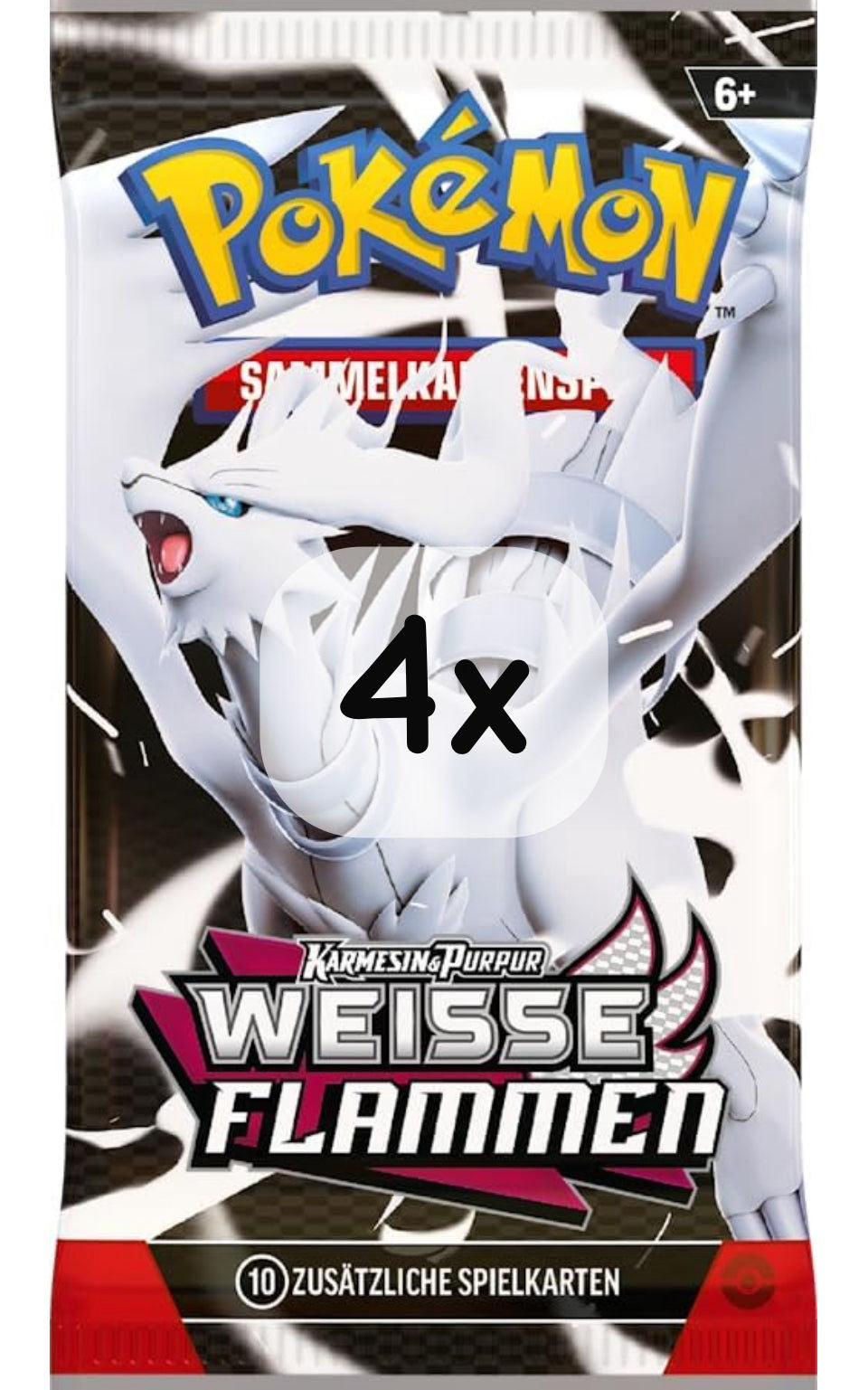 4x Pokémon-DE TCG Booster [WHT] Weiße Flammen
