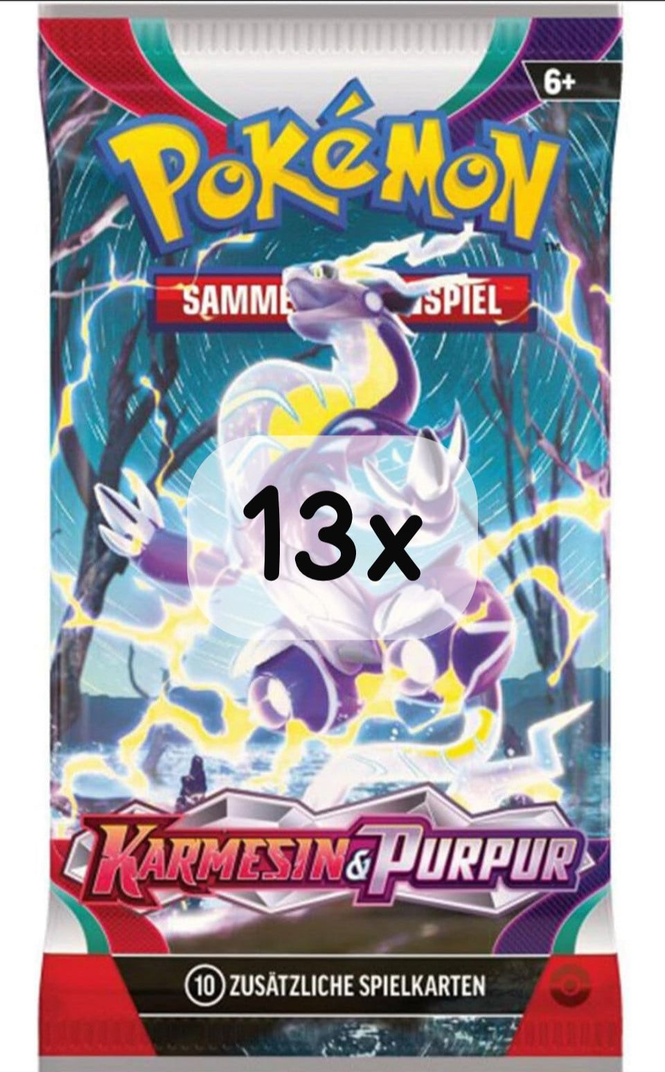 13x Pokémon-DE TCG Booster [SVI] Karmesin und Purpur