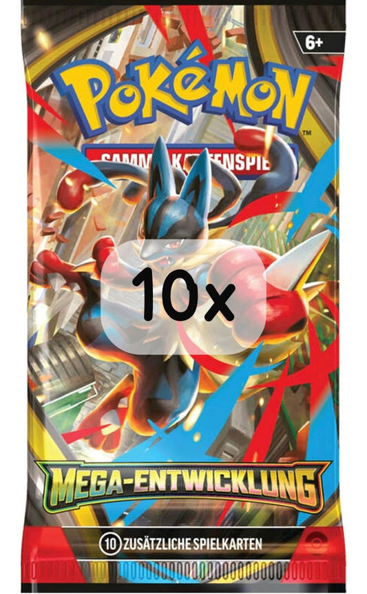 10x Pokémon-DE TCG Booster [MEG] Mega Entwicklung