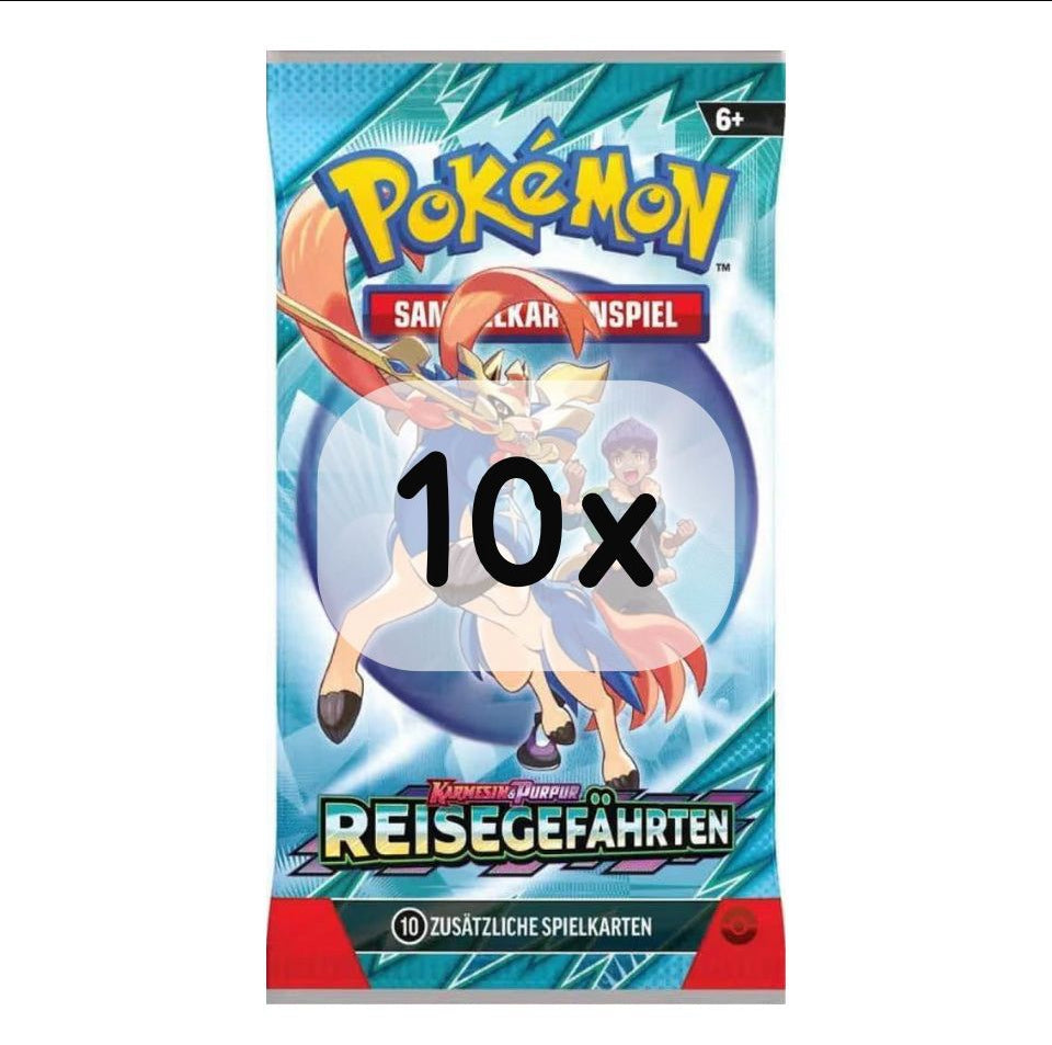 10x Pokémon-DE TCG Booster [JTG] Reisegefährten