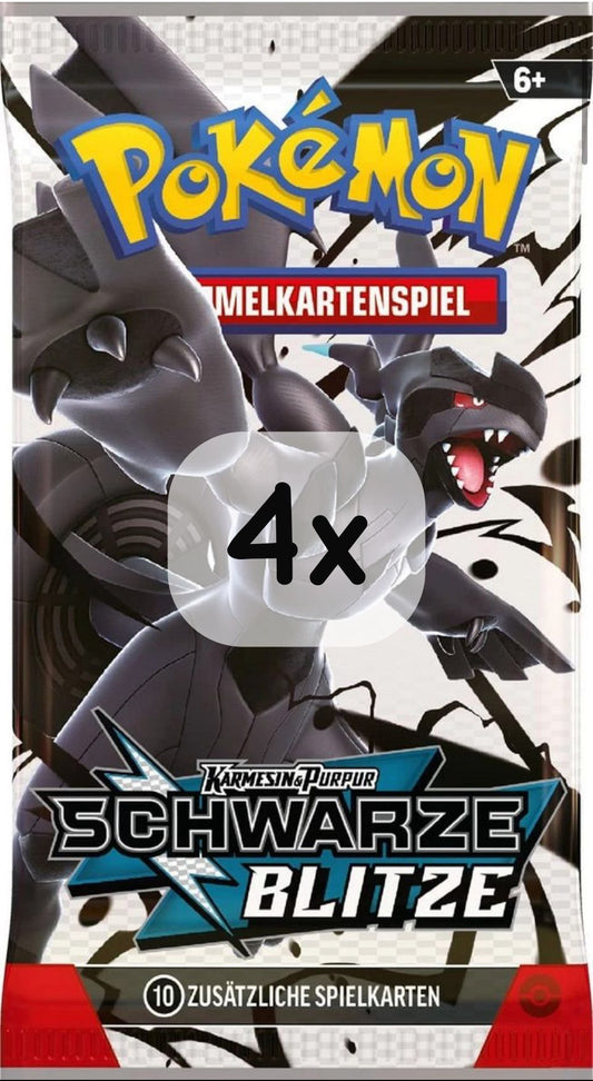 4x Pokémon-DE TCG Booster [BLK] Schwarze Blitze