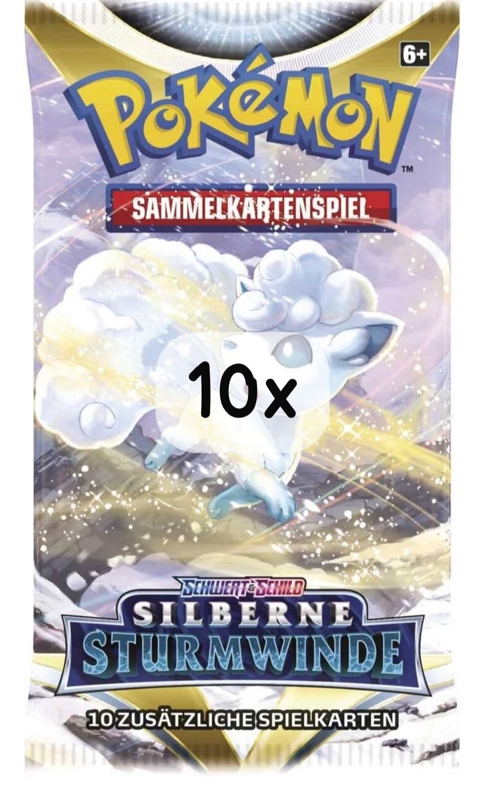 10x Pokémon-DE TCG Booster Silberne Sturmwinde