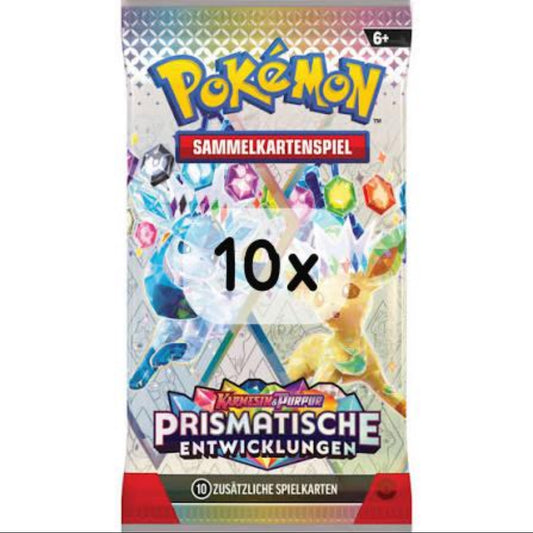10x Pokémon-DE TCG Booster [PRE] Prismatische Entwicklungen