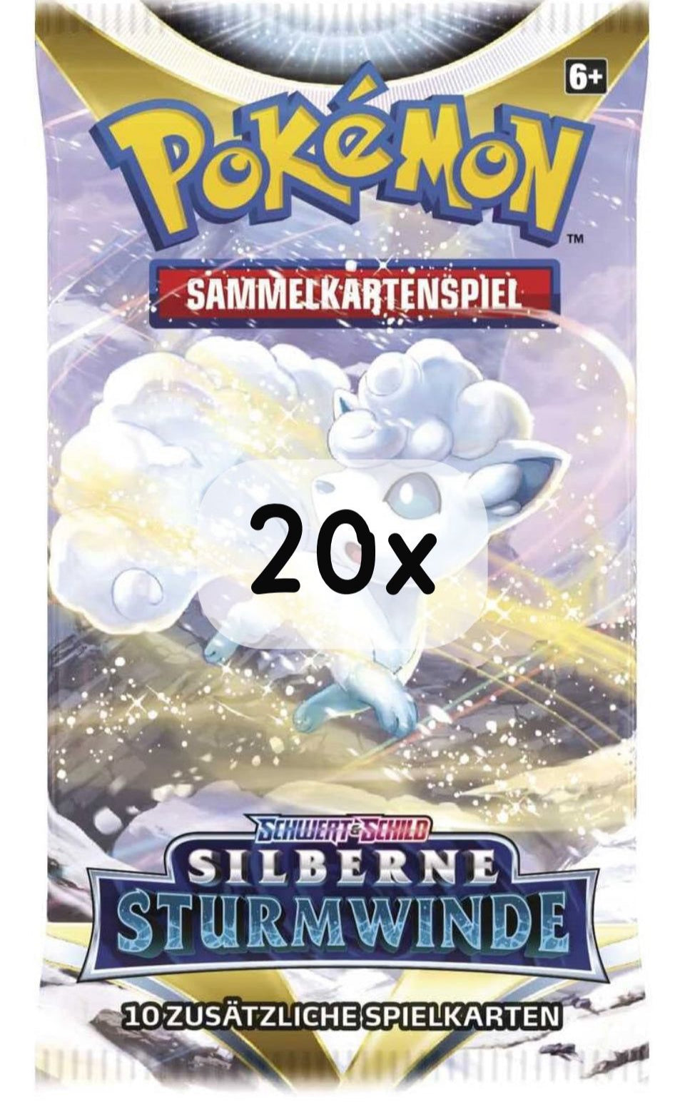 20x Pokémon-DE TCG Booster Silberne Sturmwinde