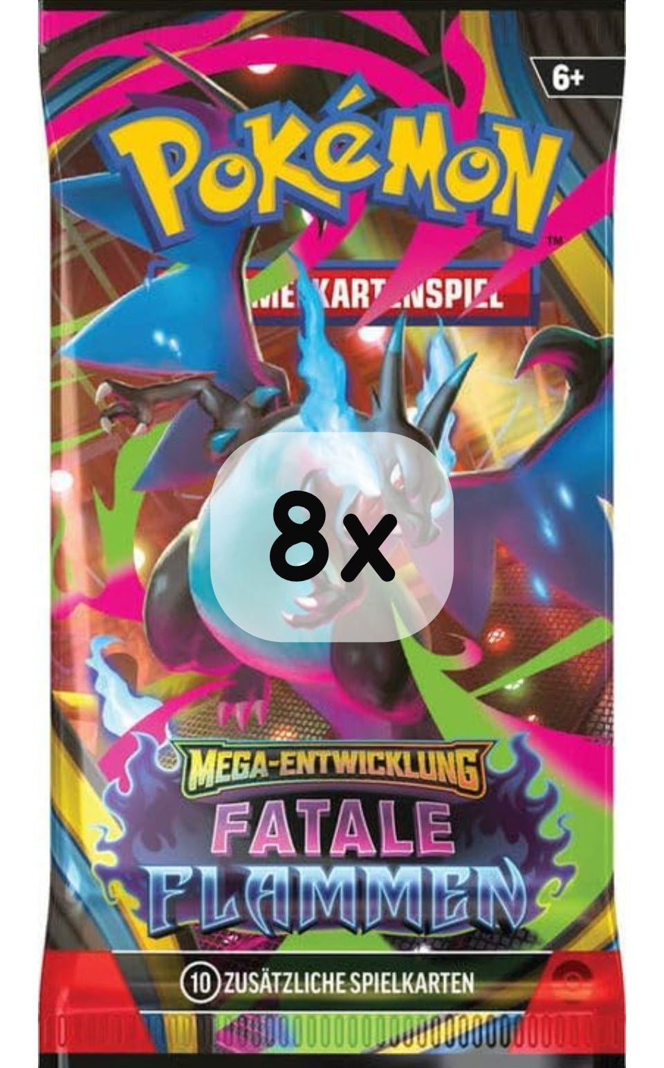 8x Pokémon-DE TCG Booster [PFL] Fatale Flammen