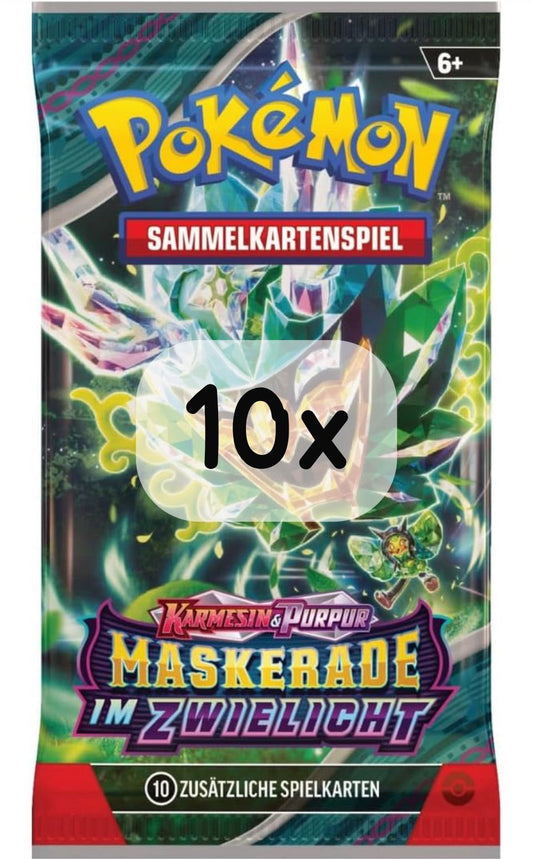 10x Pokémon-DE TCG Booster [TWM] Maskerade im Zwielicht